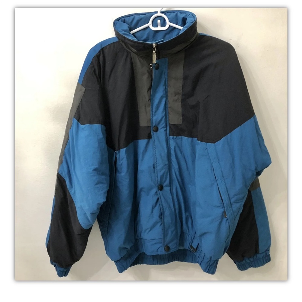 Men’s large Winter Jacket Ski Blue & Black Long Sleeved Lined